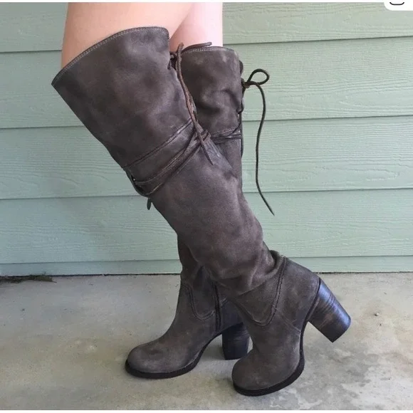 Freebird BY STEVEN BROCK GREY SUEDE BOOTS Women's Size 7 - Picture 1 of 9